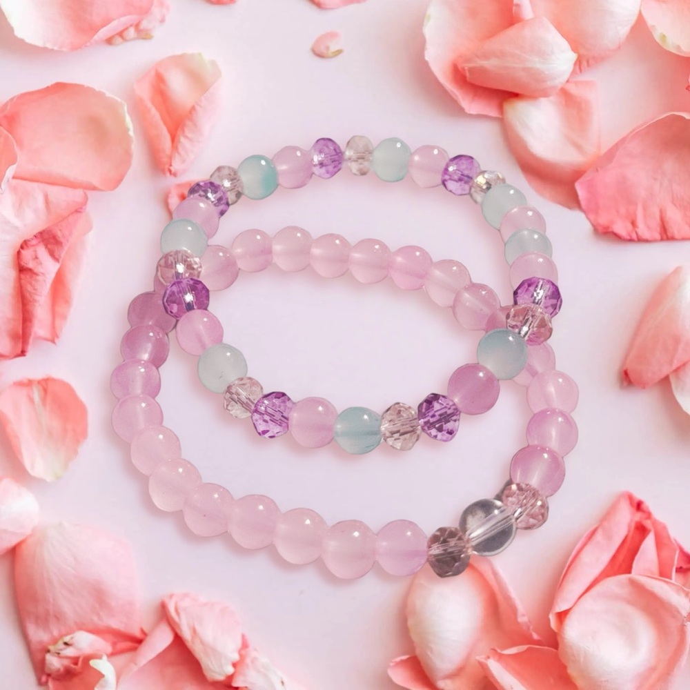 Springs Pink Beaded Bracelet Set